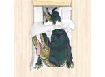 Abakuhaus Set Copripiumino Per Letto Singolo, Alligatore Selvatico Grafico, Antiacaro, Adatto A Chi Soffre Di Allergie, Con Federa, 135 Cm X 200 Cm - 80 X 80 Cm, Multicolore