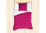 Abakuhaus Set Copripiumino Antico Orientale Per Letti Singoli, Motivo Warm Vivid, Antiacaro, Adatto A Chi Soffre Di Allergie, Con Federa, 135 Cm X 200 Cm - 80 X 80 Cm, Rosa E Magenta