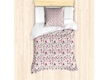Abakuhaus Set Copripiumino Per Letto Singolo Blumenweinlese, Con Motivi Floreali, Antiacaro, Adatto A Chi Soffre Di Allergie, Con Federa, 135 Cm X 200 Cm - 80 X 80 Cm, Multicolore
