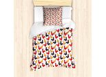 Abakuhaus Set Copripiumino Hahn Per Letti Singoli, Motivo Animali E Uccelli, Antiacaro, Adatto A Chi Soffre Di Allergie, Con Federa, 135 Cm X 200 Cm - 80 X 80 Cm, Grigio Antracite Vermiglio