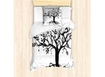 Set Copripiumino Abakuhaus Per Letti Singoli, Silhouette Naturale, Antiacaro, Adatto A Chi Soffre Di Allergie, Con Federa, 135 Cm X 200 Cm - 80 X 80 Cm, Grigio Antracite E Bianco