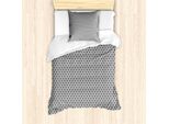 Abakuhaus Set Copripiumino Geometrico A Rombi Per Letti Singoli, Cuciture A Punto, Antiacaro, Adatto A Chi Soffre Di Allergie, Con Federa, 135 Cm X 200 Cm - 80 X 80 Cm, Grigio Antracite E Bianco