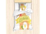 Abakuhaus Georgia Set Copripiumino Per Letti Singoli, Design State, Antiacaro, Adatto A Chi Soffre Di Allergie, Con Federa, 135 Cm X 200 Cm - 80 X 80 Cm, Pesca E Multicolore