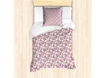 Abakuhaus Set Copripiumino Rosa Per Letti Singoli, Cartoon Apple Blossom, Antiacaro, Adatto A Chi Soffre Di Allergie, Con Federa, 135 Cm X 200 Cm - 80 X 80 Cm, Fucsia Rosa Baby
