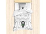Abakuhaus Set Copripiumino Colorato Per Letti Singoli, Aligned Schafherde, Antiacaro, Adatto A Chi Soffre Di Allergie, Con Federa, 135 Cm X 200 Cm - 80 X 80 Cm, Verde Felce Grigio