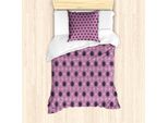 Abakuhaus Set Copripiumino Astratto Per Letti Singoli, Decorazione Floreale Dreamy, Antiacaro, Adatto A Chi Soffre Di Allergie, Con Federa, 135 Cm X 200 Cm - 80 X 80 Cm, Rosa Baby-Viola-Blu