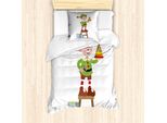 Abakuhaus Set Copripiumino Per Letto Singolo Elf, Ragazzo Ragazzo Dipinto Una Piramide, Antiacaro Adatto A Chi Soffre Di Allergie Con Federa, 135 Cm X 200 Cm - 80 X 80 Cm, Verde Lime Multicolore
