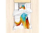 Abakuhaus Set Copripiumino Per Letto Singolo, Parrot Con Piume, Antiacaro, Adatto A Chi Soffre Di Allergie, Con Federa, 135 Cm X 200 Cm - 80 X 80 Cm, Multicolore