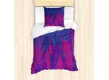 Abakuhaus Set Copripiumino Tropicale Per Letti Singoli, Foglie Esotiche Della Giungla, Antiacaro, Adatto A Chi Soffre Di Allergie, Con Federa, 135 Cm X 200 Cm - 80 X 80 Cm, Magenta Viola Scuro