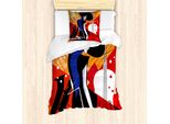 Abakuhaus Set Copripiumino Astratto Per Letto Singolo, Musica Moderna Jazz, Antiacaro Adatto A Chi Soffre Di Allergie Con Federa, 135 Cm X 200 Cm - 80 X 80 Cm, Multicolore Grigio Antracite