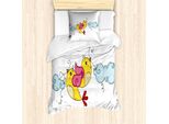 Abakuhaus Set Copripiumino Giallo Per Letti Singoli, Flying Birds, Antiacaro, Adatto A Chi Soffre Di Allergie, Con Federa, 135 Cm X 200 Cm - 80 X 80 Cm, Multicolore