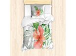 Abakuhaus Set Copripiumino Per Letto Singolo, Fiori Acquerellati Grunge, Antiacaro, Adatto A Chi Soffre Di Allergie, Con Federa, 135 Cm X 200 Cm - 80 X 80 Cm, Burnt Sienna Staub