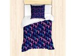 Abakuhaus Set Copripiumino Per Letto Singolo, Polygonal Cocktail-Kunst, Antiacaro, Adatto A Chi Soffre Di Allergie, Con Federa, 135 Cm X 200 Cm - 80 X 80 Cm, Multicolore
