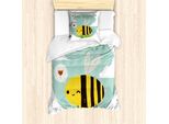 Abakuhaus Set Copripiumino Per Letto Singolo BienenköNigin, Bee Happy Doodle, Antiacaro, Adatto A Chi Soffre Di Allergie, Con Federa, 135 Cm X 200 Cm - 80 X 80 Cm, Multicolore