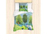 Abakuhaus Set Copripiumino Per Letti Singoli, Tende Primaverili Nel Bosco, Antiacaro, Adatto A Chi Soffre Di Allergie, Con Federa, 135 Cm X 200 Cm - 80 X 80 Cm, Multicolore
