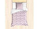Abakuhaus Set Copripiumino Esotico Per Letti Singoli, Uccelli Tucani Su Chevron, Antiacaro, Adatto A Chi Soffre Di Allergie, Con Federa, 135 Cm X 200 Cm - 80 X 80 Cm, Quarzo Avorio