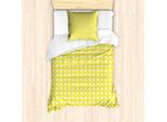 Abakuhaus Set Copripiumino Vivace Per Letti Singoli, Motivo Citrico Al Limone, Antiacaro, Adatto A Chi Soffre Di Allergie, Con Federa, 135 Cm X 200 Cm - 80 X 80 Cm, Giallo Pallido Terra Giallo
