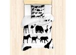 Abakuhaus Set Copripiumino Per Letti Singoli, Motivo Wild Creatures, Antiacaro, Adatto A Chi Soffre Di Allergie, Con Federa, 135 Cm X 200 Cm - 80 X 80 Cm, Grigio Antracite Bianco