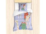 Abakuhaus Set Copripiumino Egiziano Per Letti Singoli, Cammelli Con Tappeti, Antiacaro, Adatto A Chi Soffre Di Allergie, Con Federa, 135 Cm X 200 Cm - 80 X 80 Cm, Multicolore