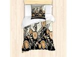 Abakuhaus Set Copripiumino Brown Paisley Per Letti Singoli, Floreale Tradizionale, Antiacaro, Adatto A Chi Soffre Di Allergie, Con Federa, 135 Cm X 200 Cm - 80 X 80 Cm, Guscio D'uovo Grigio Antracite