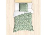 Abakuhaus Set Copripiumino Primaverile Per Letti Singoli, Romantico Prato Fiorito, Antiacaro, Adatto A Chi Soffre Di Allergie, Con Federa, 135 Cm X 200 Cm - 80 X 80 Cm, Seafoam E Multicolor