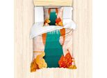 Abakuhaus Set Copripiumino Giapponese Per Letti Singoli, Elementi Folcloristici Doodle, Antiacaro, Adatto A Chi Soffre Di Allergie, Con Federa, 135 Cm X 200 Cm - 80 X 80 Cm, Multicolore