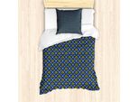 Abakuhaus Set Copripiumino Antico Orientale Per Letti Singoli, Motivi Folk Scuri, Antiacaro, Adatto A Chi Soffre Di Allergie, Con Federa, 135 Cm X 200 Cm - 80 X 80 Cm, Giallo Cielo Blu Intenso