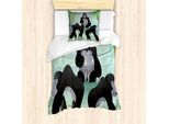 Abakuhaus Set Copripiumino Per Letto Singolo, Animali Della Foresta Chunky, Antiacaro, Adatto A Chi Soffre Di Allergie, Con Federa, 135 Cm X 200 Cm - 80 X 80 Cm, Grigio Verde