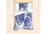 Abakuhaus Set Copripiumino Artistico Astratto Per Letti Singoli, Fractal, Antiacaro, Adatto A Chi Soffre Di Allergie, Con Federa, 135 Cm X 200 Cm - 80 X 80 Cm, Lavanda Scuro Ceil Blue