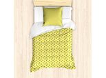 Abakuhaus Set Copripiumino Per Letto Singolo Yellow Bird, Minimalistic Meise, Antiacaro, Adatto A Chi Soffre Di Allergie, Con Federa, 135 Cm X 200 Cm - 80 X 80 Cm, Giallo Pastello E Blu Notte