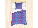 Abakuhaus Set Copripiumino Blu E Rosa Per Letti Singoli, Moderno Quadrato, Antiacaro, Adatto A Chi Soffre Di Allergie, Con Federa, 135 Cm X 200 Cm - 80 X 80 Cm, Rosa Shocking E Azzurro Cielo