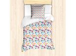 Set Copripiumino Rosa Abakuhaus Per Letti Singoli, Flora Esotica Vivace, Antiacaro, Adatto A Chi Soffre Di Allergie, Con Federa, 135 Cm X 200 Cm - 80 X 80 Cm, Multicolore