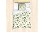 Abakuhaus Set Copripiumino Per Letto Singolo, Modello Estivo Fresh Citrus, Antiacaro, Adatto A Chi Soffre Di Allergie, Con Federa, 135 Cm X 200 Cm - 80 X 80 Cm, Verde Senape E Kaki