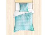 Abakuhaus Set Copripiumino Artistico Astratto Per Letti Singoli, Morbido Sogno Fumo, Antiacaro Adatto A Chi Soffre Di Allergie Con Federa, 135 Cm X 200 Cm - 80 X 80 Cm, Azzurro E Verde Acqua