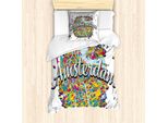 Abakuhaus Amsterdam Set Copripiumino Per Letti Singoli, Vibrant Digital Mapping, Antiacaro, Adatto A Chi Soffre Di Allergie, Con Federa, 135 Cm X 200 Cm - 80 X 80 Cm, Multicolore