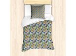 Abakuhaus Set Copripiumino Per Letto Singolo, Motivo Floreale Giardino, Antiacaro, Adatto A Chi Soffre Di Allergie, Con Federa, 135 Cm X 200 Cm - 80 X 80 Cm, Multicolore
