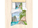 Abakuhaus Set Copripiumino Grafico Per Letti Singoli, Tropic Meer Ausblick, Antiacaro, Adatto A Chi Soffre Di Allergie, Con Federa, 135 Cm X 200 Cm - 80 X 80 Cm, Multicolore