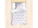 Abakuhaus Set Copripiumino Vintage Rosa Per Letti Singoli, Disegno Floreale Lavanda, Antiacaro, Adatto A Chi Soffre Di Allergie, Con Federa, 135 Cm X 200 Cm - 80 X 80 Cm, Rosa Chiaro Pallido Ceil Blu