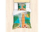 Abakuhaus Set Copripiumino Con Motivo Grafico Per Letti Singoli, Divertimento Estivo, Antiacaro, Adatto A Chi Soffre Di Allergie, Con Federa, 135 Cm X 200 Cm - 80 X 80 Cm, Multicolore