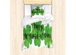 Abakuhaus Set Copripiumino A Quadrifoglio Per Letti Singoli, Cursive St Patrick Tag, Antiacaro, Adatto A Chi Soffre Di Allergie, Con Federa, 135 Cm X 200 Cm - 80 X 80 Cm, Fern Green Koksgraue