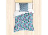 Abakuhaus Set Copripiumino Vintage Rosa Per Letti Singoli, Motivo Floreale, Antiacaro, Adatto A Chi Soffre Di Allergie, Con Federa, 135 Cm X 200 Cm - 80 X 80 Cm, Rosa Acquamarina