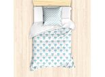 Abakuhaus Set Copripiumino Turchese Per Letti Singoli, Motivo A Rombi, Antiacaro, Adatto A Chi Soffre Di Allergie, Con Federa, 135 Cm X 200 Cm - 80 X 80 Cm, Turchese Baby Blue