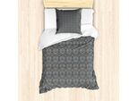 Abakuhaus Set Copripiumino Antico Orientale Per Letti Singoli, Arte Popolare, Antiacaro, Adatto A Chi Soffre Di Allergie, Con Federa, 135 Cm X 200 Cm - 80 X 80 Cm, Azzurro Pallido E Seppia Pallida