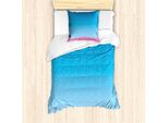Abakuhaus Set Copripiumino Blu E Rosa Per Letti Singoli, Petali Su Skyline, Antiacaro, Adatto A Chi Soffre Di Allergie, Con Federa, 135 Cm X 200 Cm - 80 X 80 Cm, Azzurro E Rosa