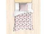 Abakuhaus Set Copripiumino Vintage Rose Per Letti Singoli, Delicati Motivi Floreali, Antiacaro, Adatto A Chi Soffre Di Allergie, Con Federa, 135 Cm X 200 Cm - 80 X 80 Cm, Rosa Pallido Bianco