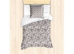 Abakuhaus Set Copripiumino Marrone Paisley Per Letti Singoli, Damasco Tribal Flower, Antiacaro, Adatto A Chi Soffre Di Allergie, Con Federa, 135 Cm X 200 Cm - 80 X 80 Cm, Marrone E Bianco