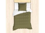 Abakuhaus Set Copripiumino Per Letti Singoli, Bicolore, Motivo Geometrico Astratto, Antiacaro, Adatto A Chi Soffre Di Allergie, Con Federa, 135 Cm X 200 Cm - 80 X 80 Cm, Senape Grigio Antracite