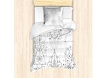 Abakuhaus Set Copripiumino Alchimie Per Letti Singoli, Natural Mystic Art, Antiacaro, Adatto A Chi Soffre Di Allergie, Con Federa, 135 Cm X 200 Cm - 80 X 80 Cm, Grigio Antracite Bianco