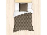 Abakuhaus Set Copripiumino Antico Orientale Per Letti Singoli, Damasco Marrone, Antiacaro, Adatto A Chi Soffre Di Allergie, Con Federa, 135 Cm X 200 Cm - 80 X 80 Cm, Marrone Chiaro E Seppia Scuro