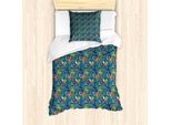 Abakuhaus Set Copripiumino Paradiesvogel Per Letti Singoli, Jungle Flourishing, Antiacaro, Adatto A Chi Soffre Di Allergie, Con Federa, 135 Cm X 200 Cm - 80 X 80 Cm, Multicolore
